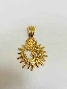 Radiant Solar Deity Locket Of Aum And Shiva
