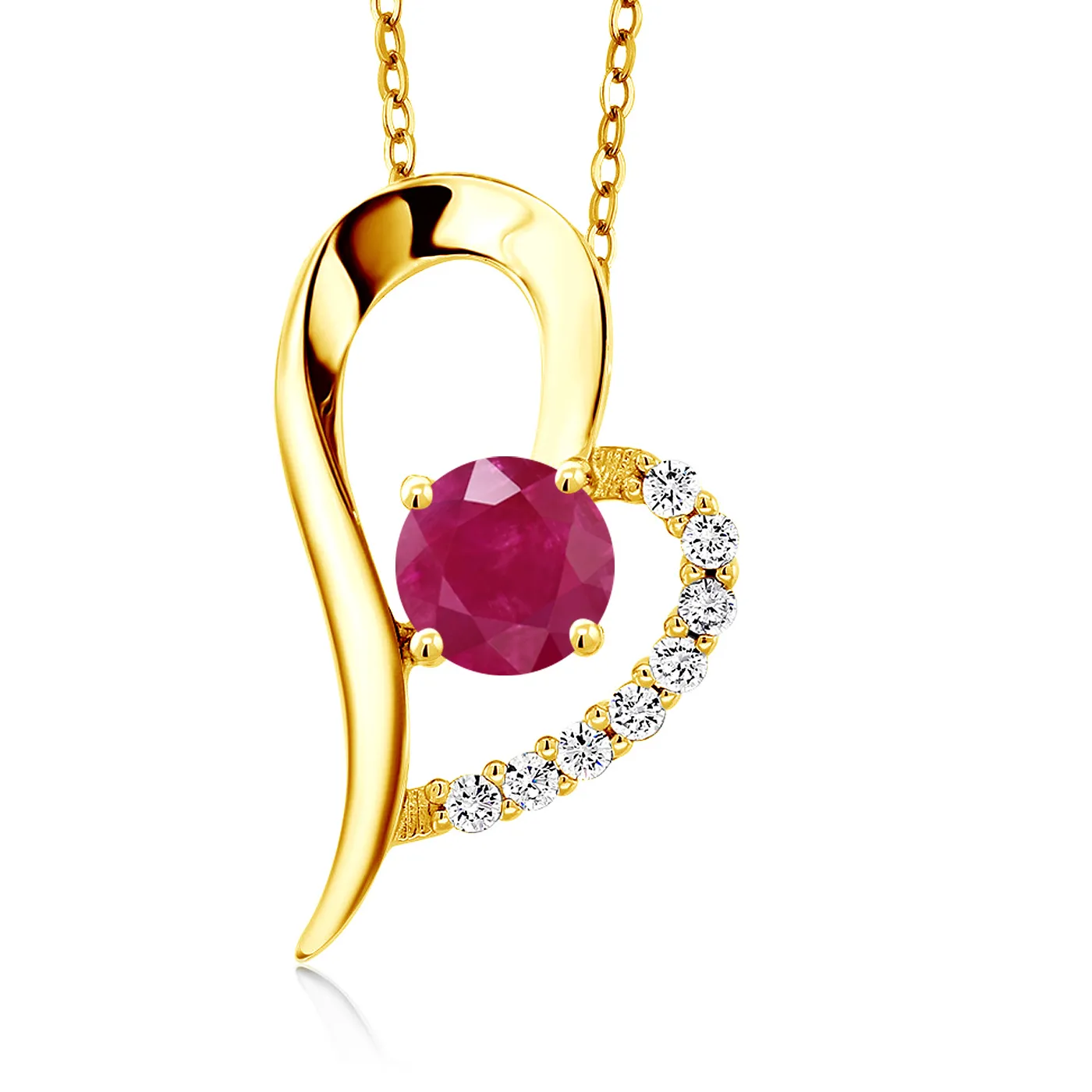 Authentic The Crimson Luminescence Heart Talisman in 18K Gold Plated Silver