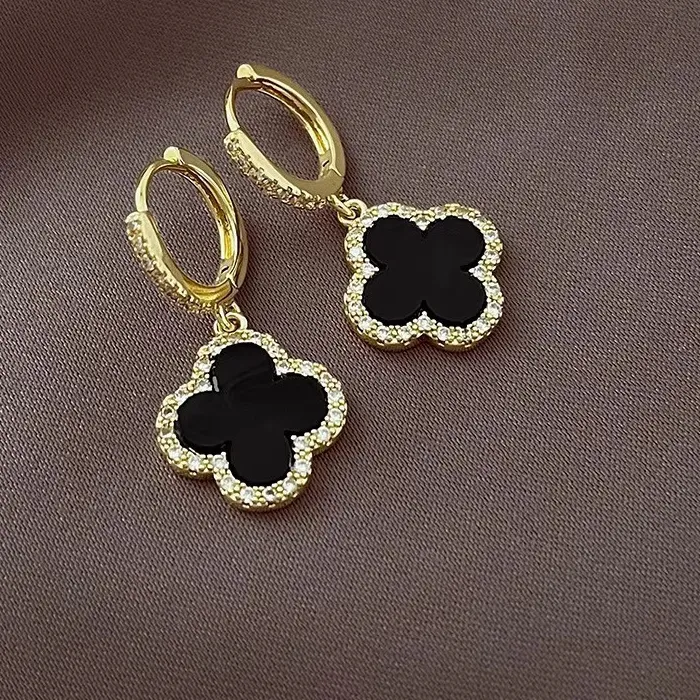 Authentic Four- Leaf Clover Studs Unlocking Luck's Embrace