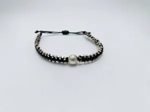 Authentic Silver Brushed Celestial Knot An Adjustable Ball Bead Amulet