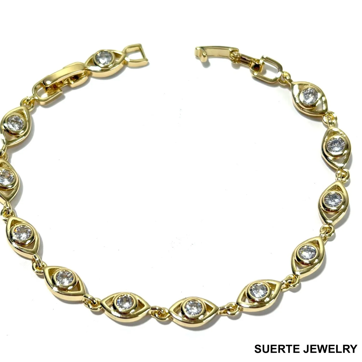 Authentic The Golden Gaze 14K Gold- Plated Evil Eye Talismanic Bracelet
