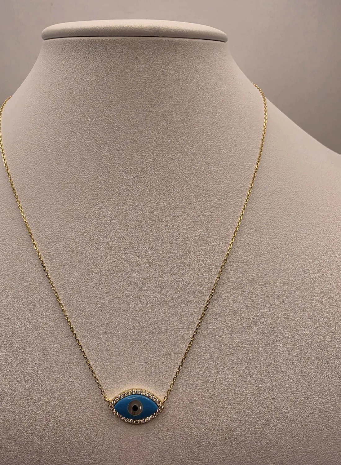 Authentic Celestial Azure Aegis The Enamelled Evil Eye Gold- Plated Talisman