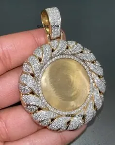 Authentic The Sovereign Disk 14K Gold- Plated Cuban Link Border Pendant