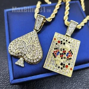 Aces Of Fate Gold- Plated Spade Talisman And Rope Chain