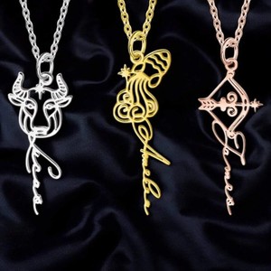 Authentic Personalised Zodiac Sign Sterling Silver Necklace