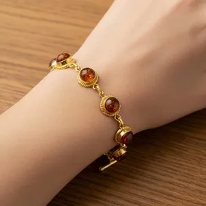 Authentic Gilded Sunray Amber Link Talisman