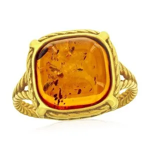 Authentic The Golden Hearth Of The Sun Amber And Sterling Talismanic Ring