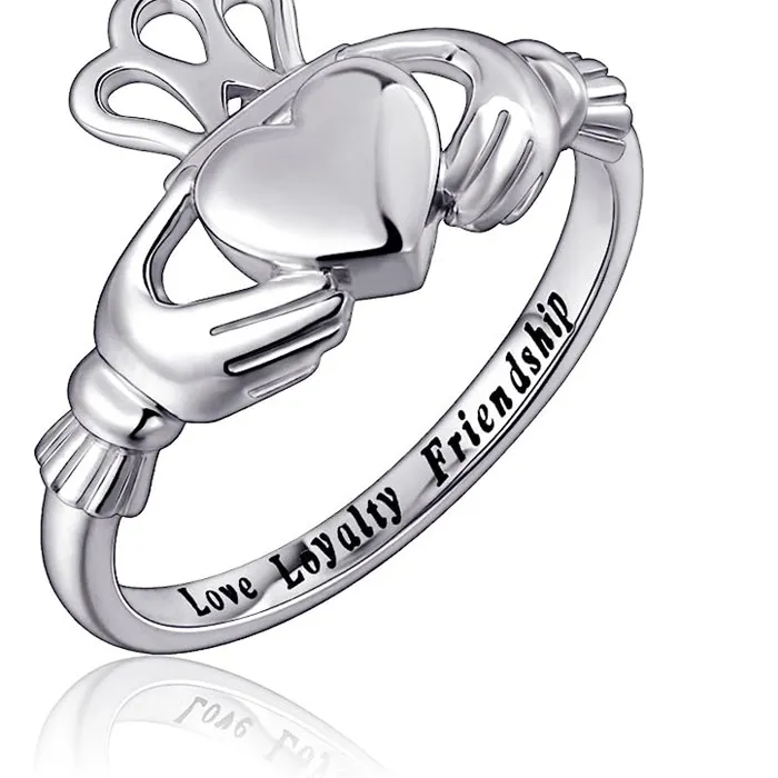 Authentic Huitan Crown Heart Hug Design Rings Proposal Rings For Girlfriend Statement Accessories Female Jewelry