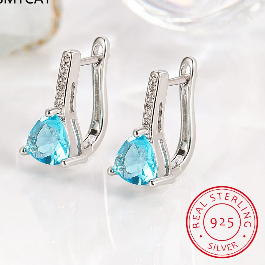 Authentic Celestial Azure Harmony Triangle Huggies
