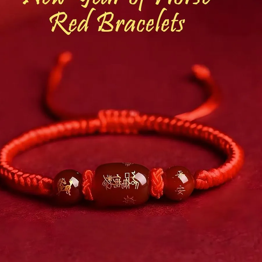 Authentic The Galloping Spirit Golden Equine Red Cord Talisman