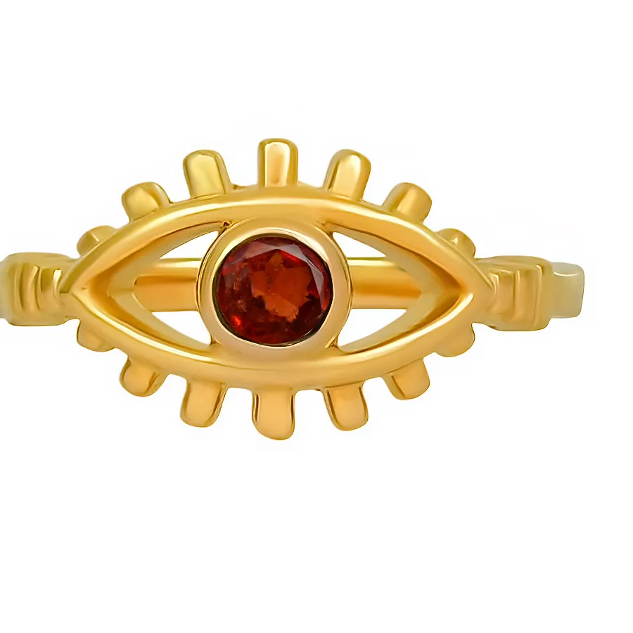 Authentic Eye of Protection: 18K Gold Plated Boho Statement Ring