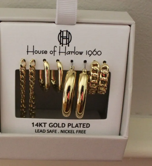 Four Radiant Gold Plated Hoops Of The Dawn