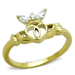 Authentic Celestial Claddagh Gold- Plated Filigree Heart Talisman