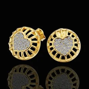 Authentic Radiant Heart of Eternity Zirconia Studs in Rose Gold and Platinum