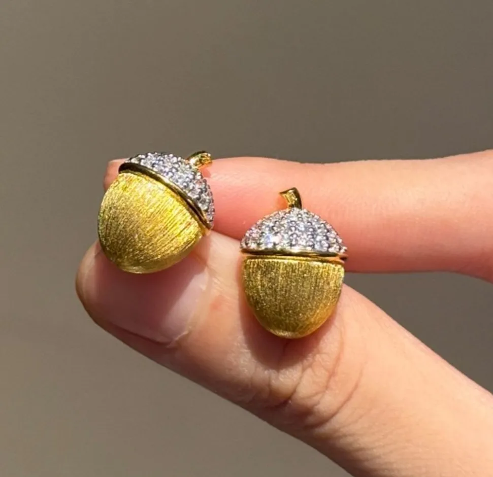 Authentic Golden Harvest Acorn Studs Of Abundance And Potential
