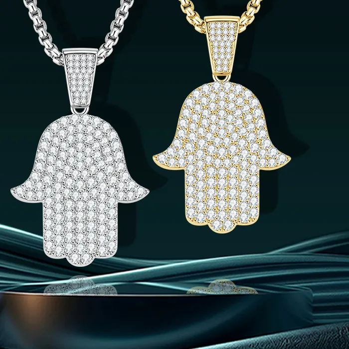 Authentic The Golden Palm Of Fortune Moissanite Talisman