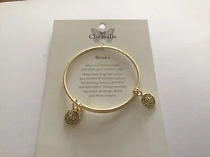 Authentic Chrysalis Roses Expandable Bangle Gold Plated