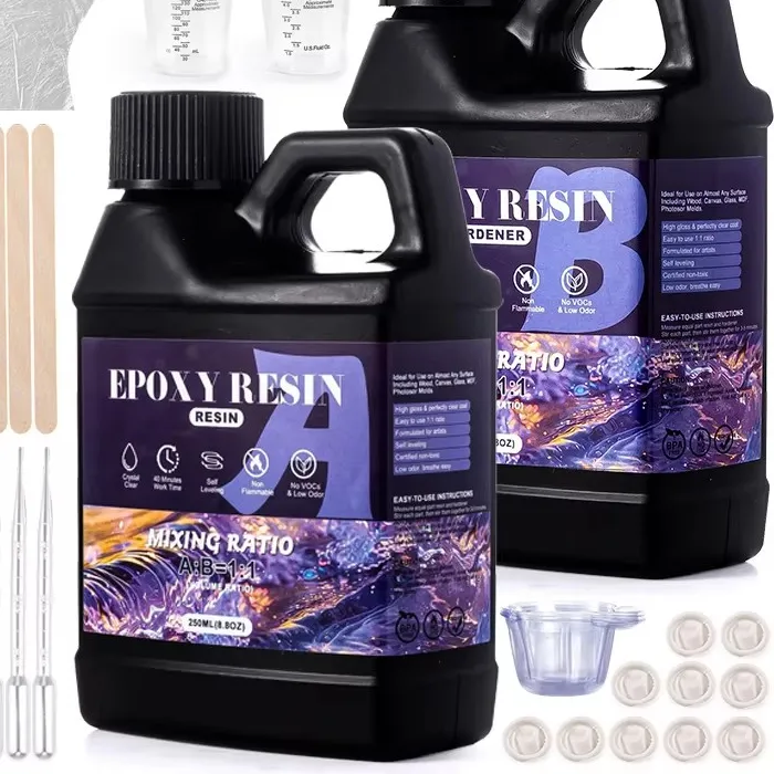 Authentic Easy Mix 1:1 Epoxy Resin Kit Crystal Clear-Not Yellowing No Bubble Self Leveling Casting & Coating Resin for DIY Jewelry Making