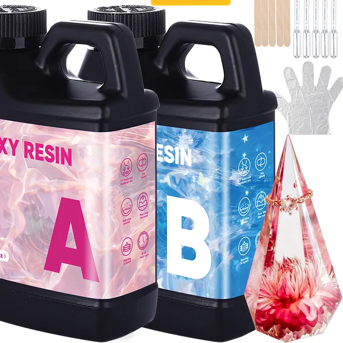Authentic Crystal Clear 1:1 Epoxy Resin Kit – Quick Dry, High Gloss Finish for Resin Art, Jewelry Making & River Table Projects