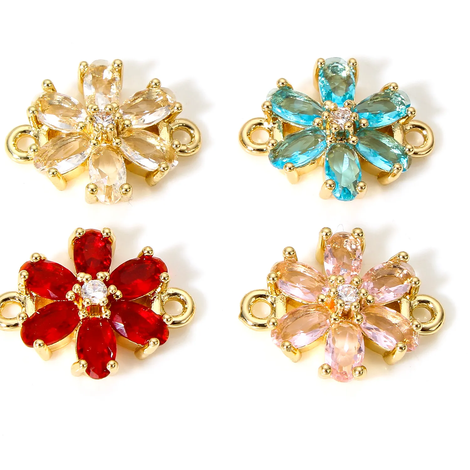 Authentic Blossoming Harmony: 5 Enchanted Gold-Plated Connectors