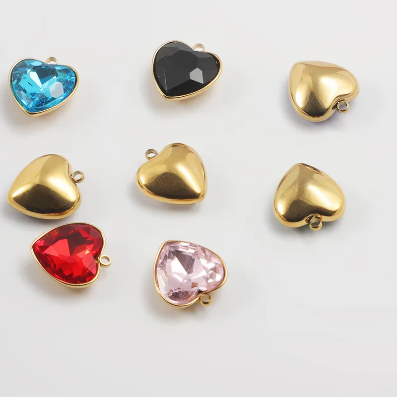 Authentic Heart of Gold: 20 Pieces of Radiant Rhinestone Heart Pendants, 13mm