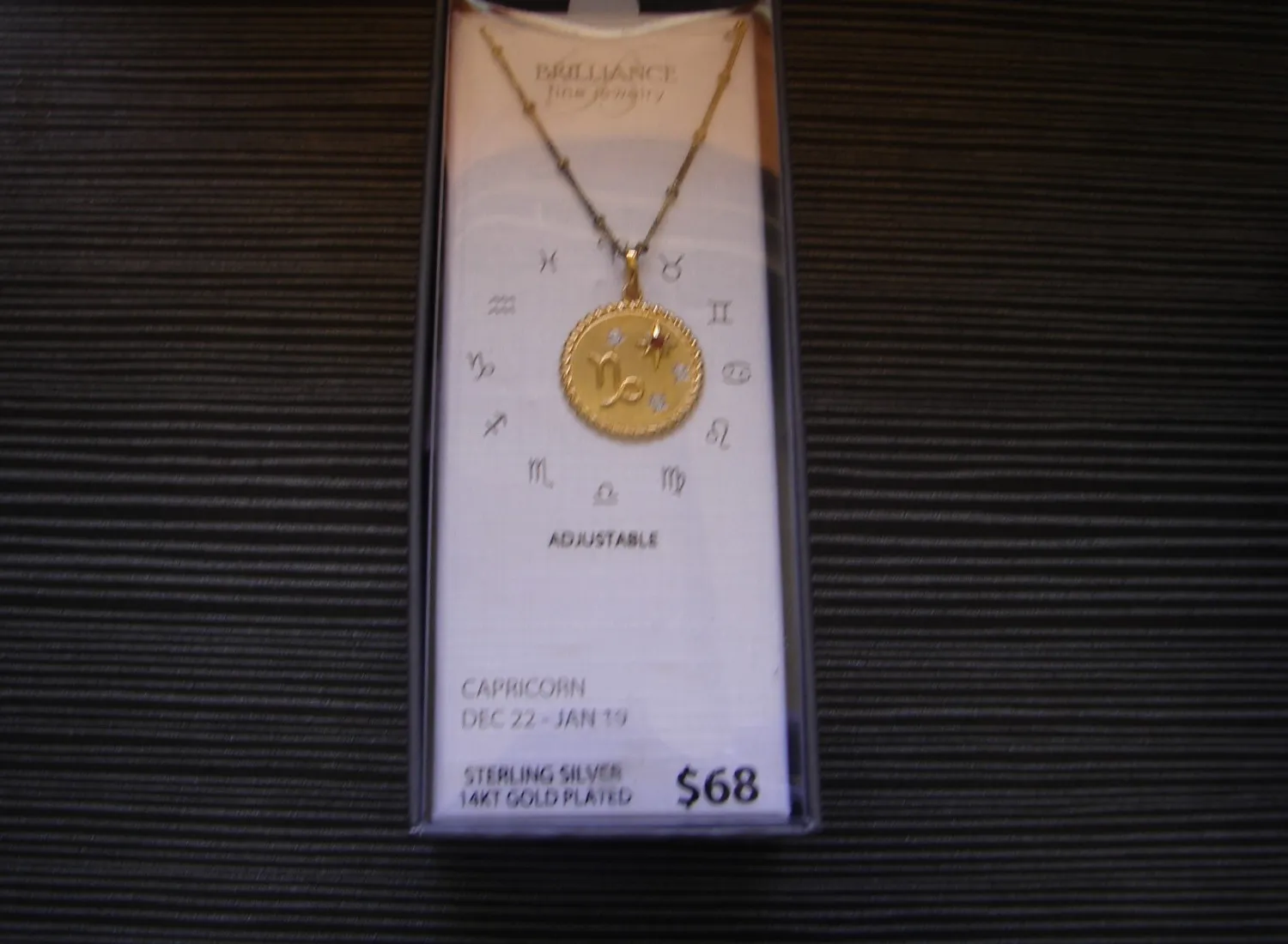Authentic Capricorn Star-Bound Talisman in Radiant 14KT Gold Over Sterling Silver
