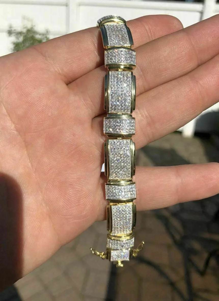 Authentic Celestial Auric Covenant Bracelet 14K Gold Plated Silver With Luminous Simulated Diamonds