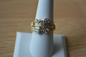 Authentic The Ethereal Bubbles of Radiance: 18K Gold-Plated Celestial Ring