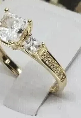 Authentic 14k White Gold Plated 2.20 CTW Round Cut Moissanite Engagement Wedding Ring