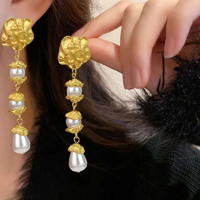 Aurora Blossom Enchanted Gold Plated Pearl Earring