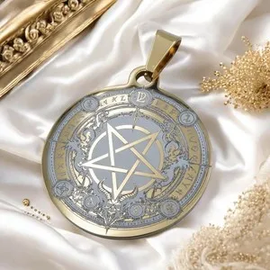 Authentic The Sigil Of The Abyss Inverted Pentagram Gold- Plated Talisman