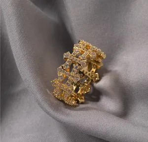 Authentic The Sovereign Cross 3- Carat Lab- Created Diamond Crown Talisman In 14K Gold Plate