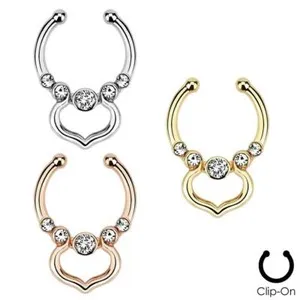 Authentic Celestial Venus Non-Piercing Septum Ring with Clear Crystal Light