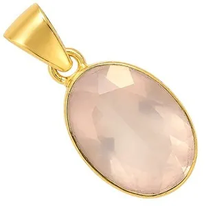 Authentic Celestial Rose Quartz Amulet Gold Plated Pendant Of Love & Light