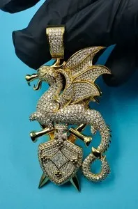 Authentic The Golden Drake Moissanite Talisman