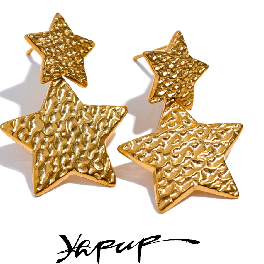 Authentic The Golden Sigil Pentagram Dangle Earrings