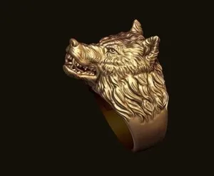 Authentic The Alpha Guardian Gold- Plated Wolf Band