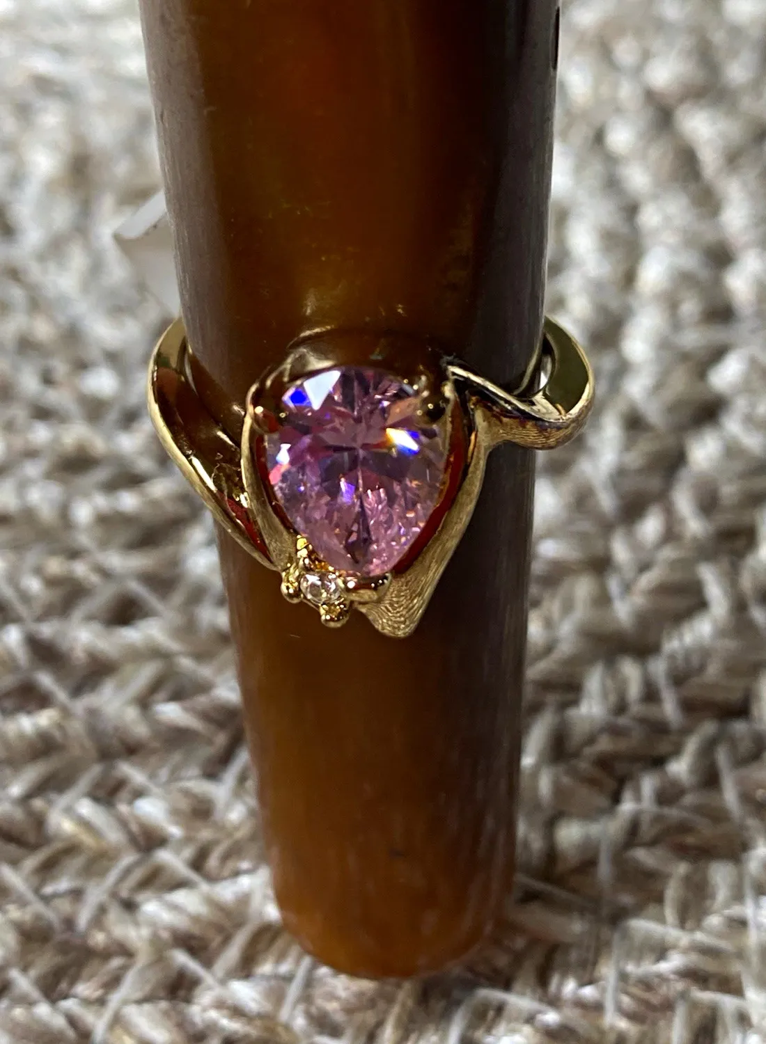Authentic Enchanted Pink Heart Crystal Talisman Ring Size 7