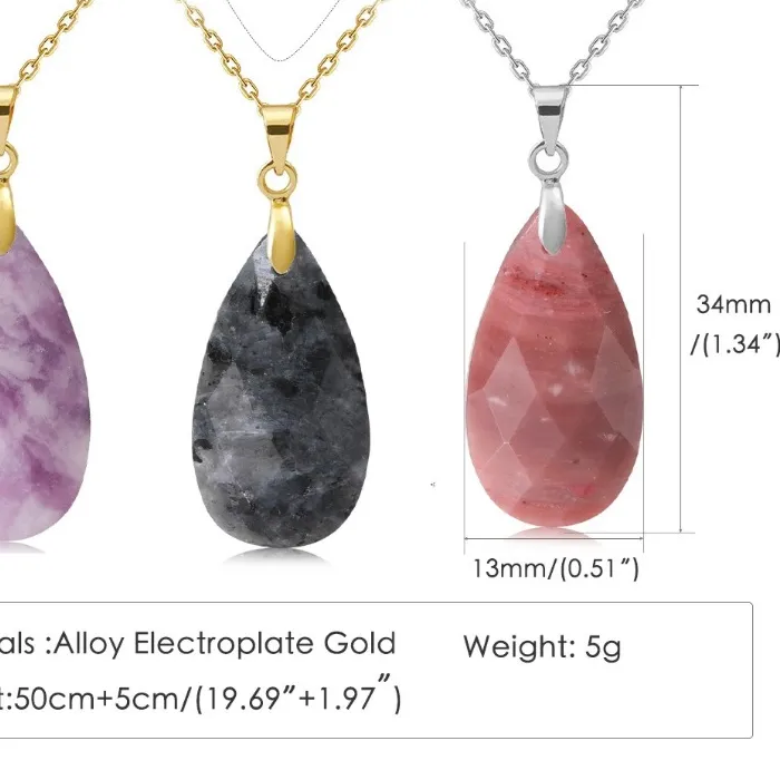 Authentic Celestial Waterdrop Talisman Quartz, Amethyst & Labradorite In Gold Plated Silver