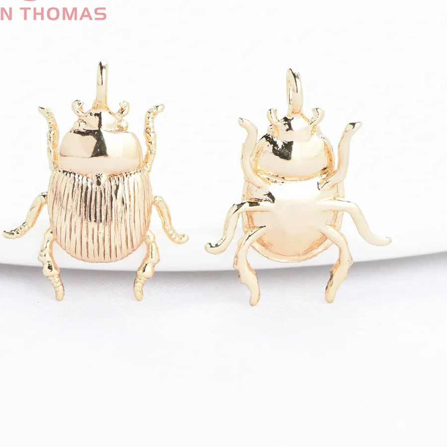 Authentic Sacred Scarab Of The Sun 24K Gold- Plated Beetle Talismans