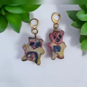 Authentic Celestial Bear Guardians Of The Ether Ethereal Gold- Plated Talisman Earrings