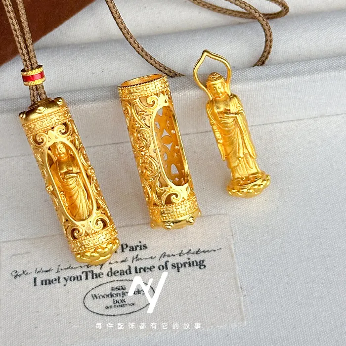 Authentic Lotus Of The Eternal Path Gold Plated Buddha Talisman