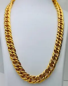 Authentic The Golden Chain Of Interlocking Realms 1990S Chunky Textured Necklace