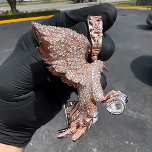 Eagle Guardian Talisman Rose Gold & 3 Carat Moissanite