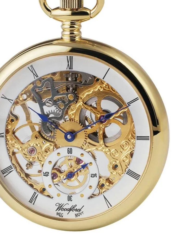 Authentic Celestial Gold Plated Skeleton Pocket Watch