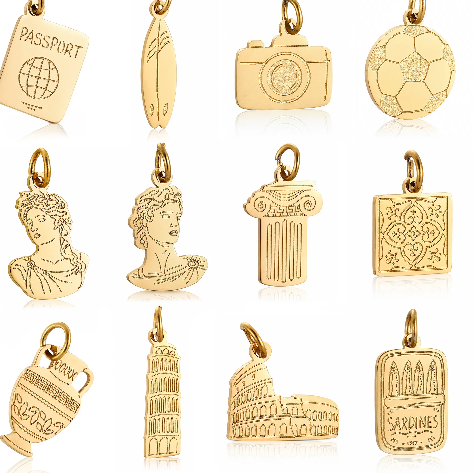 Authentic Sacred Pilgrimage Amulet- Ancient Wonders Gold- Plated Travel Talisman