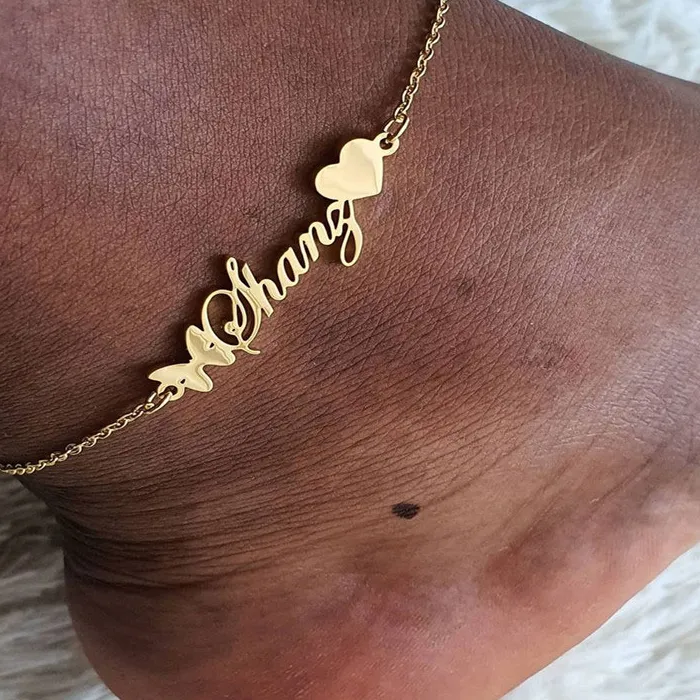 Authentic The Sigil Of Identity Custom Gold- Plated Name And Number Talismanic Anklet