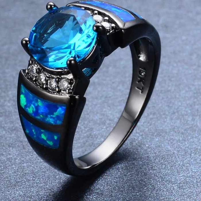 Authentic Eclipsed Sapphire Black Gold Ring Of The Azure Dawn