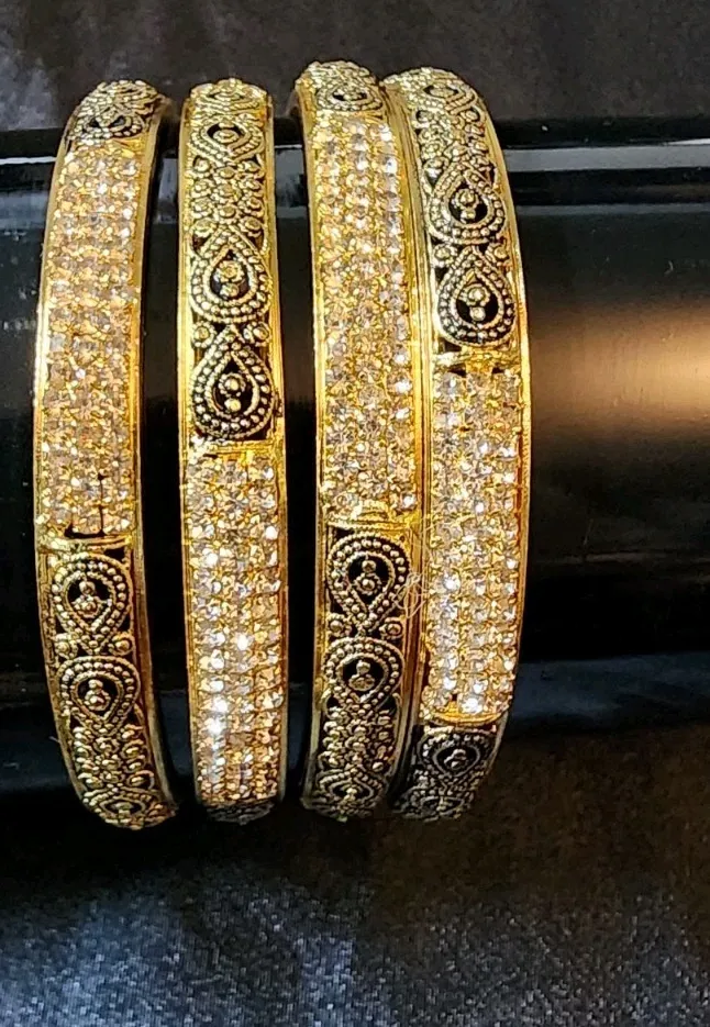 Celestial Resonance Gold- Plated Guardian Bangles