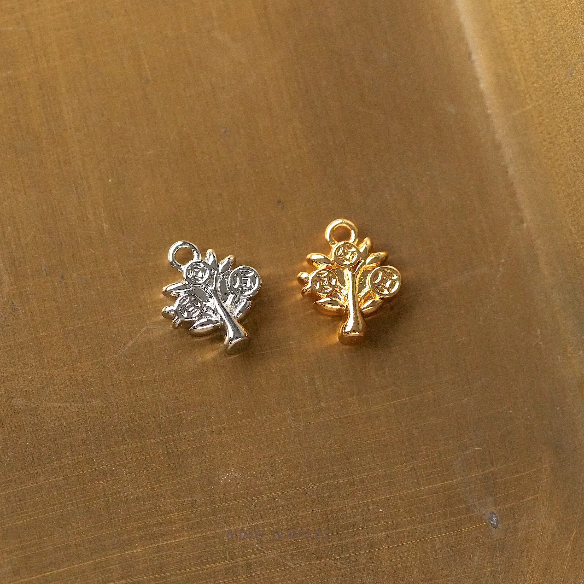 Authentic Copper-plated Gold Fortune Tree Copper Coin Tree Charms Pendant For Jewelry Making DIY Necklace Bracelet Accessories Findings